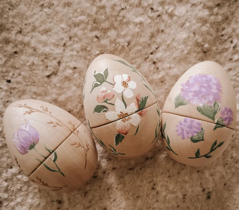 6 Pcs Magnetic Natural Wooden Eggs - Image 3