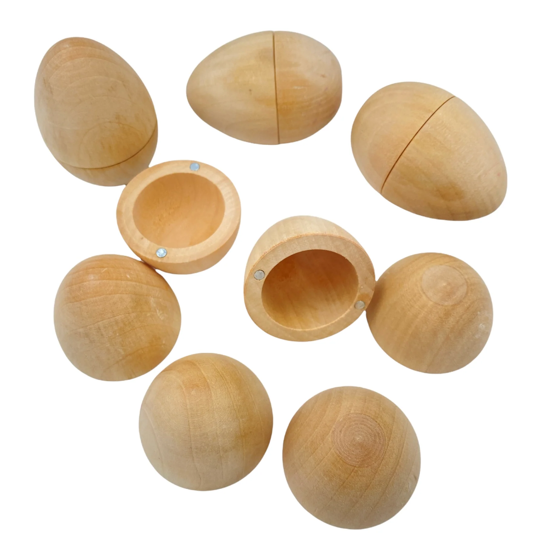 6 Pcs Magnetic Natural Wooden Eggs - Image 5