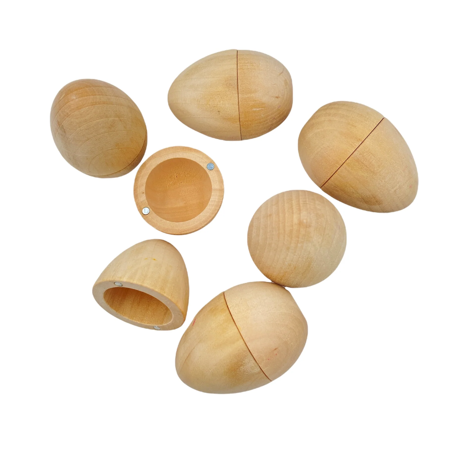 6 Pcs Magnetic Natural Wooden Eggs - Image 6