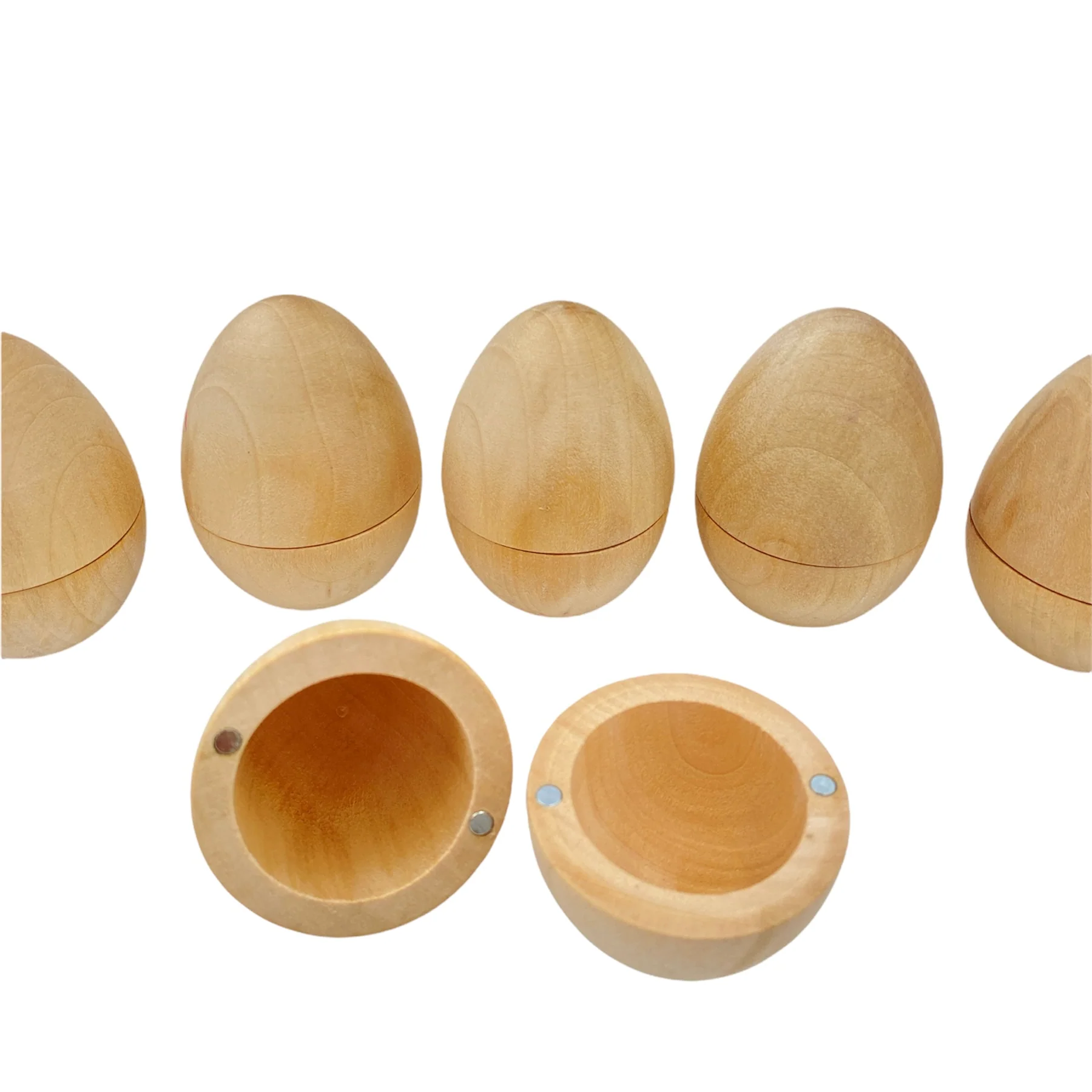 6 Pcs Magnetic Natural Wooden Eggs - Image 7