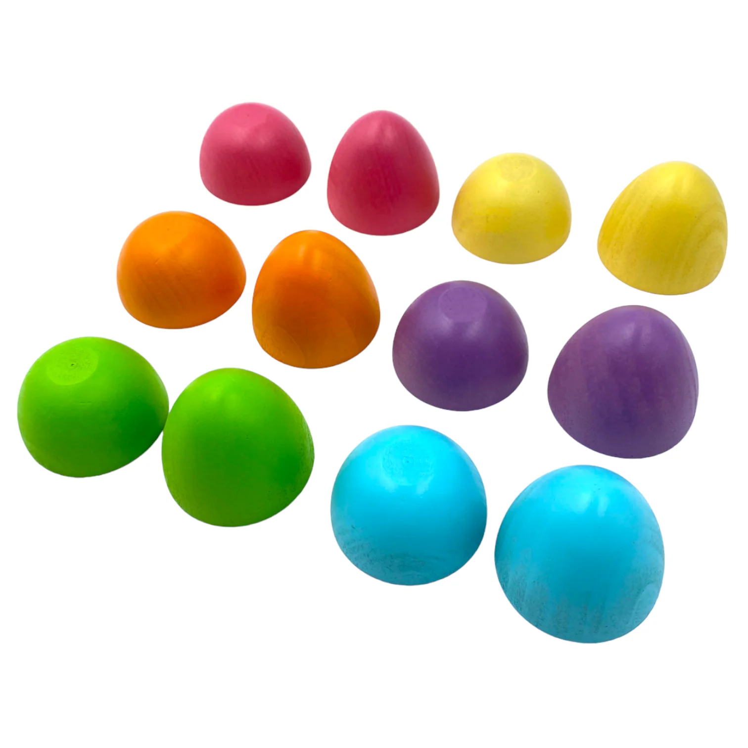 6-Piece STAINED Magnetic Wooden Eggs – Pastel/Macaron Colors - Image 5