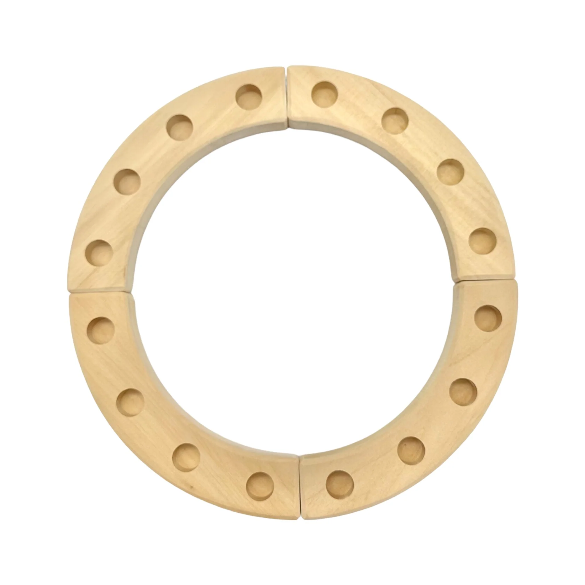 Handcrafted Open Ended Wooden Birthday Ring - Birthday Ring Natural 16 holes - Image 3