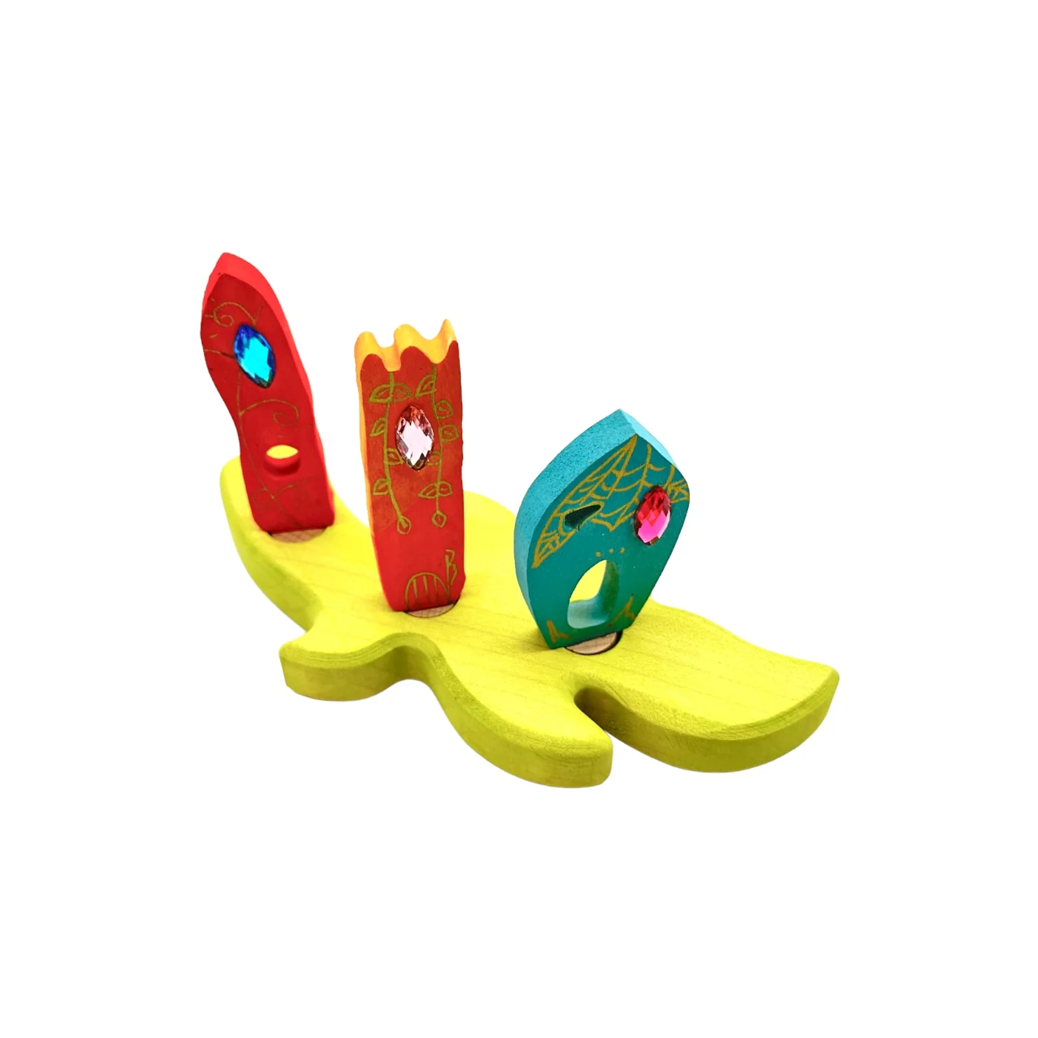 Handcrafted Open Ended Wooden Birthday Ring - Branch Table Decoration (Light Green) - Image 3