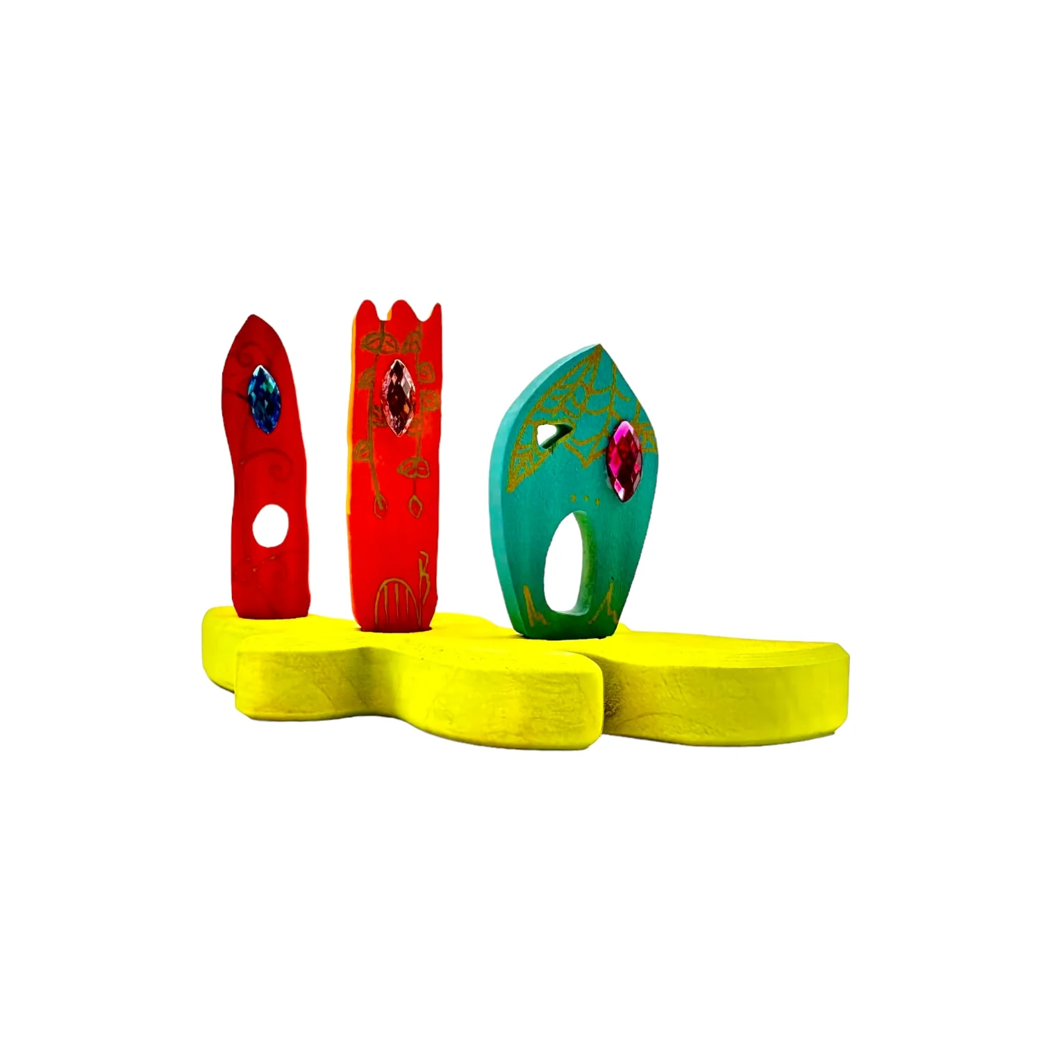 Handcrafted Open Ended Wooden Birthday Ring - Branch Table Decoration (Light Green) - Image 4
