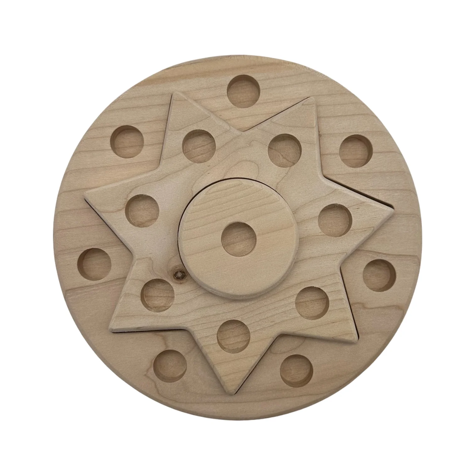 Handcrafted Open Ended Wooden Birthday Ring - Celebration Sun Candle Holder - Image 2