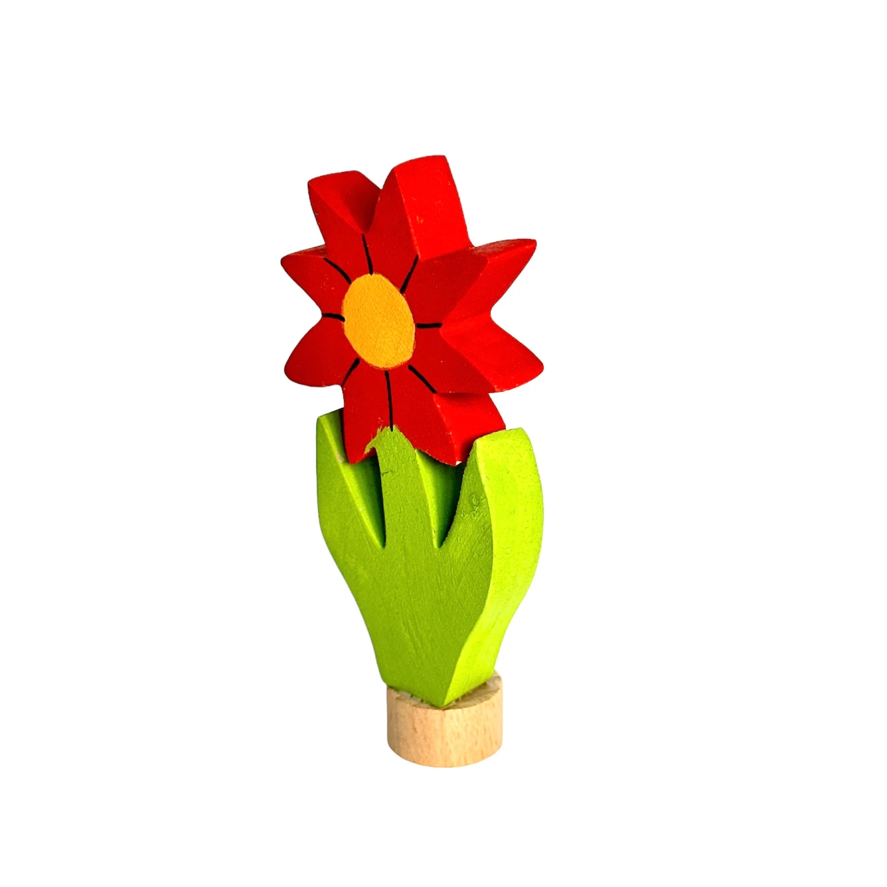 Handcrafted Open Ended Wooden Birthday Ring Ornament - Aster Flower - Image 2