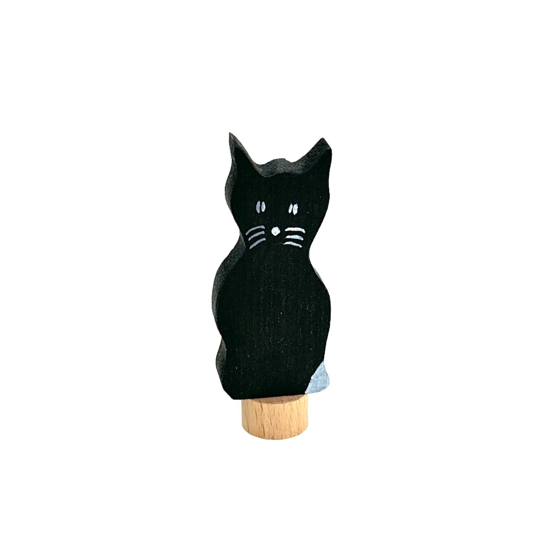 Handcrafted Open Ended Wooden Birthday Ring Ornament - Cat - Image 2