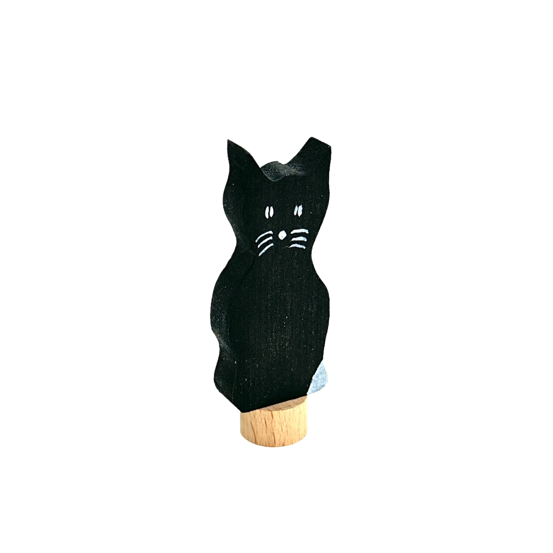 Handcrafted Open Ended Wooden Birthday Ring Ornament - Cat - Image 3