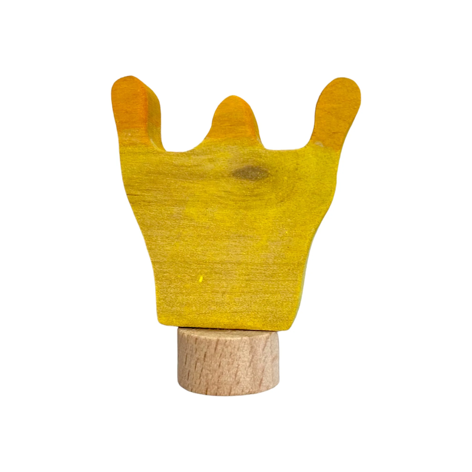 Handcrafted Open Ended Wooden Birthday Ring Ornament - Crown - Image 2