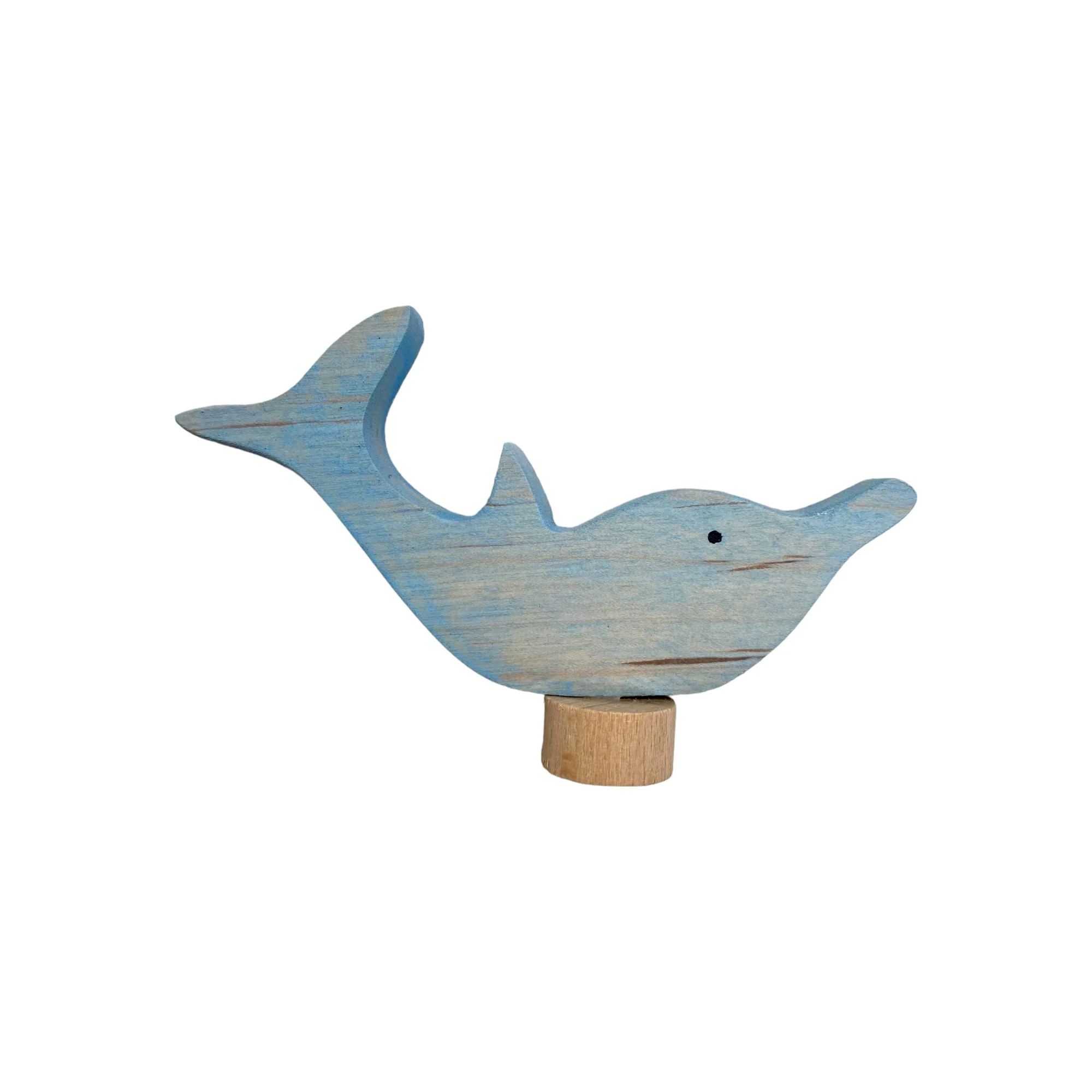 Handcrafted Open Ended Wooden Birthday Ring Ornament - Dolphin - Image 2