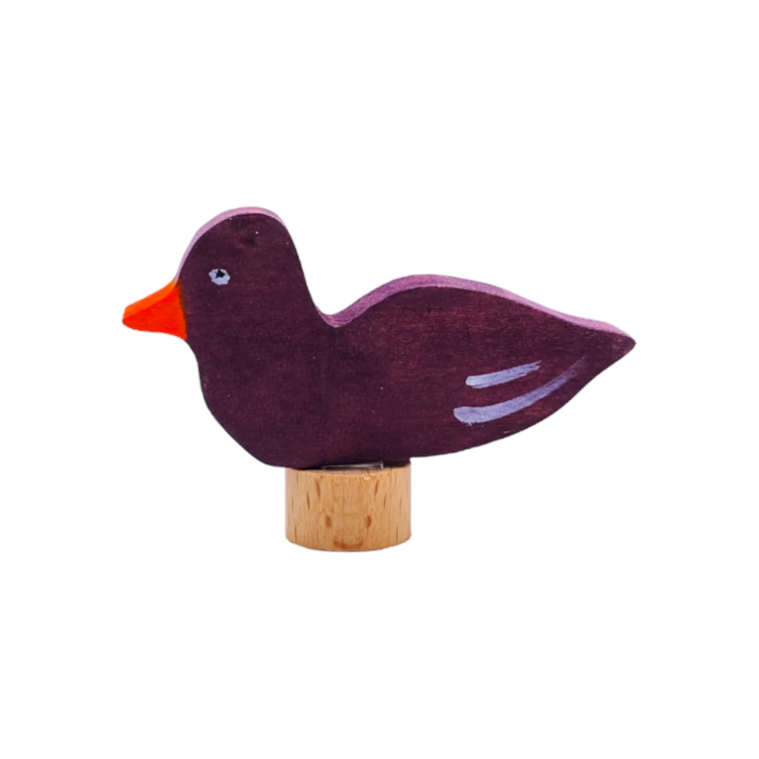 Handcrafted Open Ended Wooden Birthday Ring Ornament - Duck