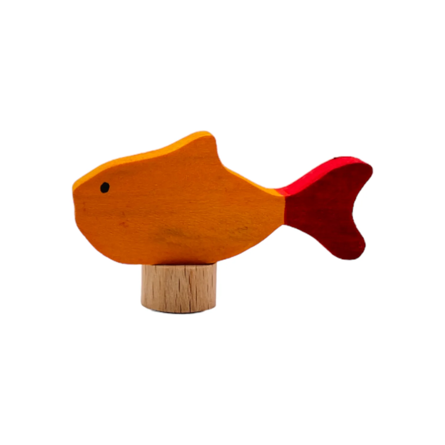 Handcrafted Open Ended Wooden Birthday Ring Ornament - Fish