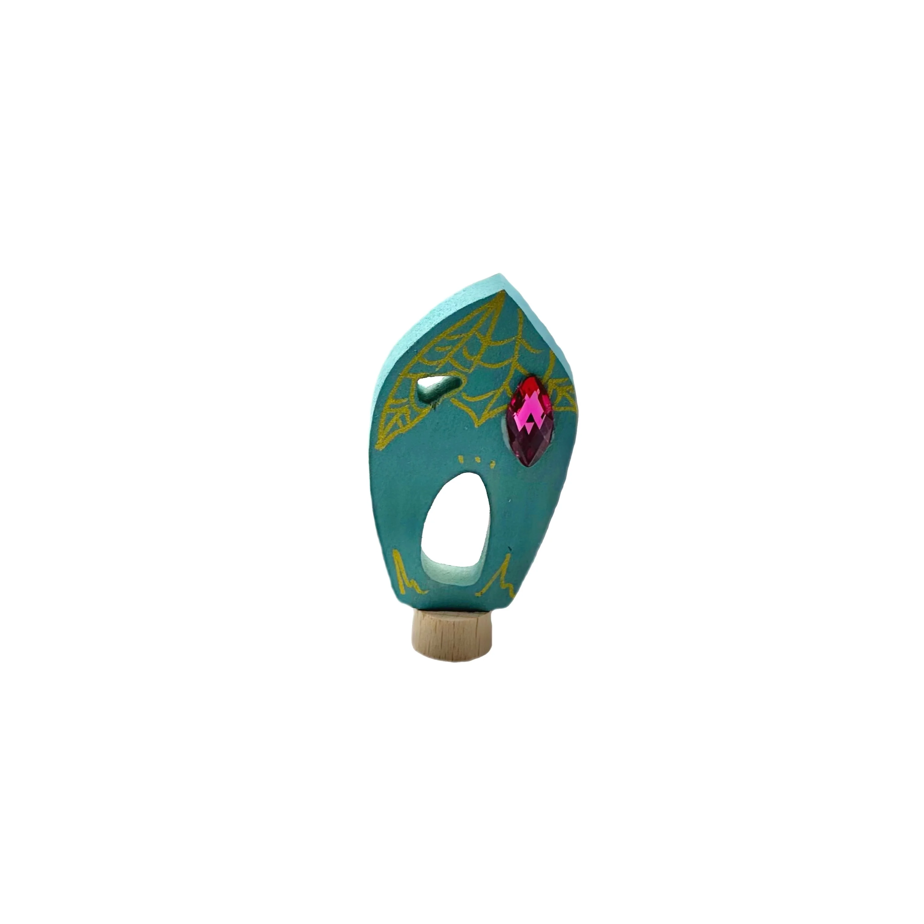 Handcrafted Open Ended Wooden Birthday Ring Ornament - Leaf House