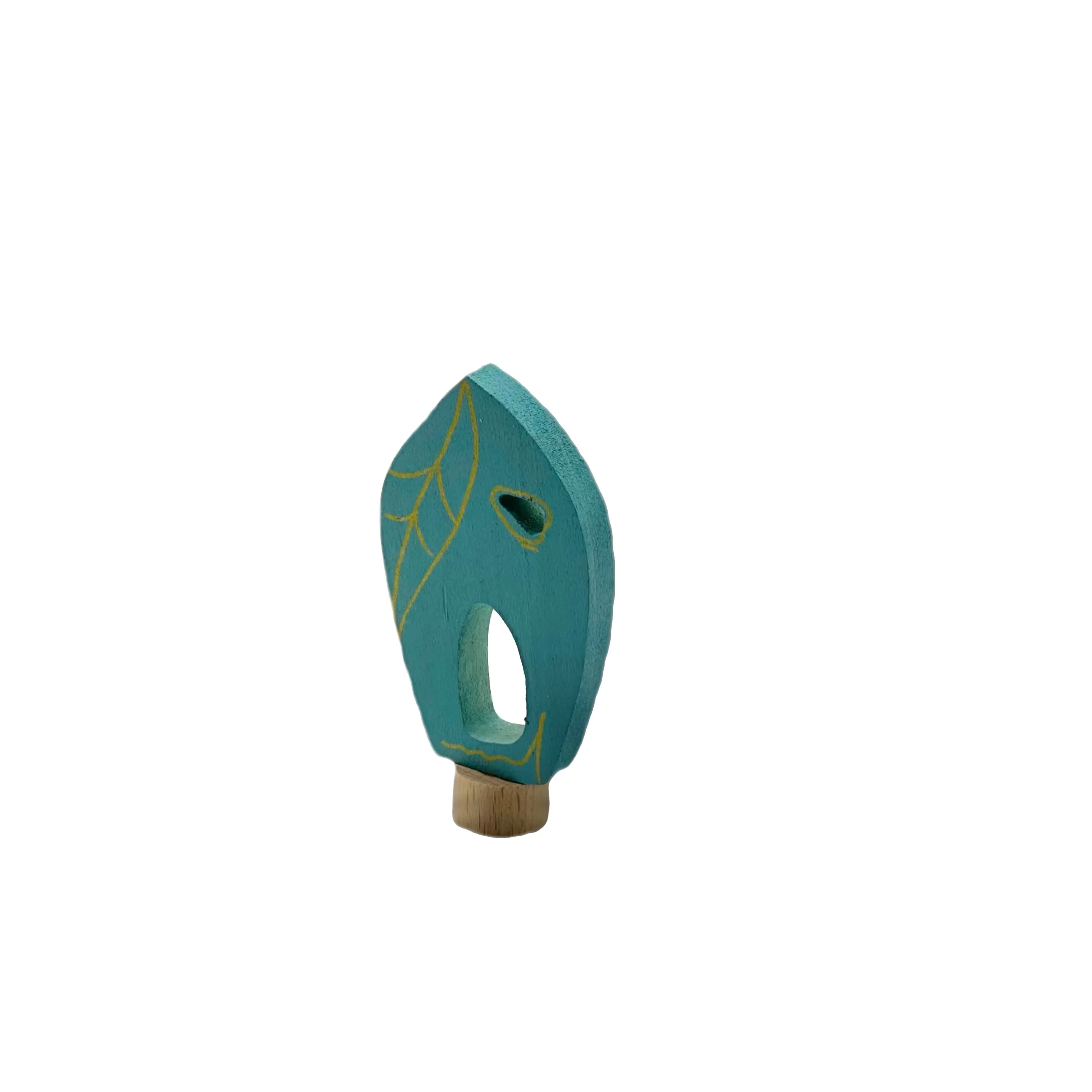 Handcrafted Open Ended Wooden Birthday Ring Ornament - Leaf House - Image 2