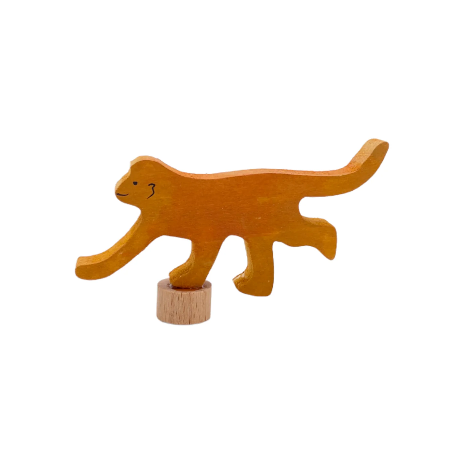 Handcrafted Open Ended Wooden Birthday Ring Ornament - Monkey