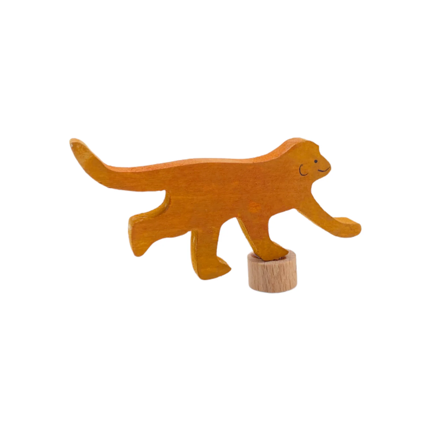 Handcrafted Open Ended Wooden Birthday Ring Ornament - Monkey - Image 2