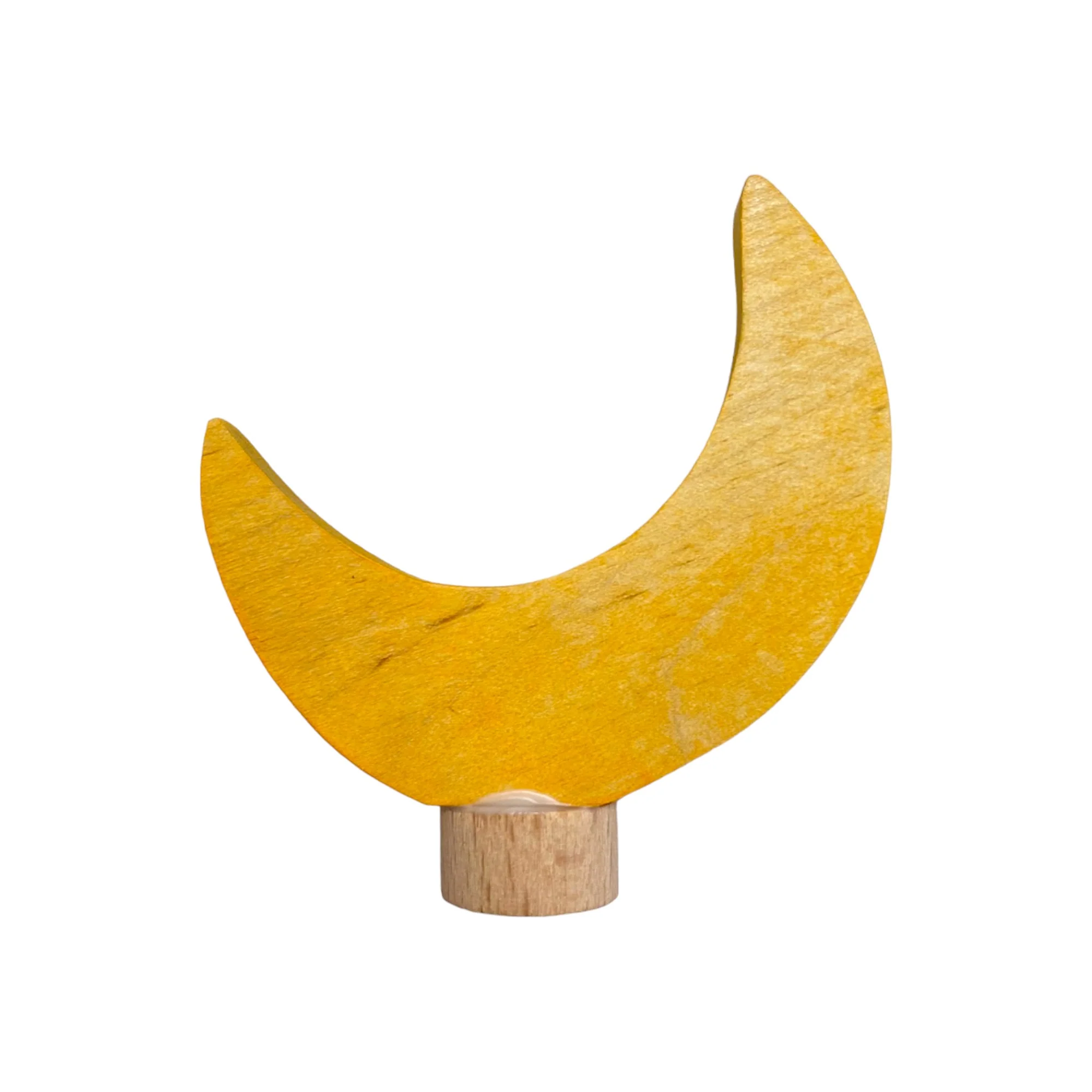 Handcrafted Open Ended Wooden Birthday Ring Ornament - Moon - Image 2