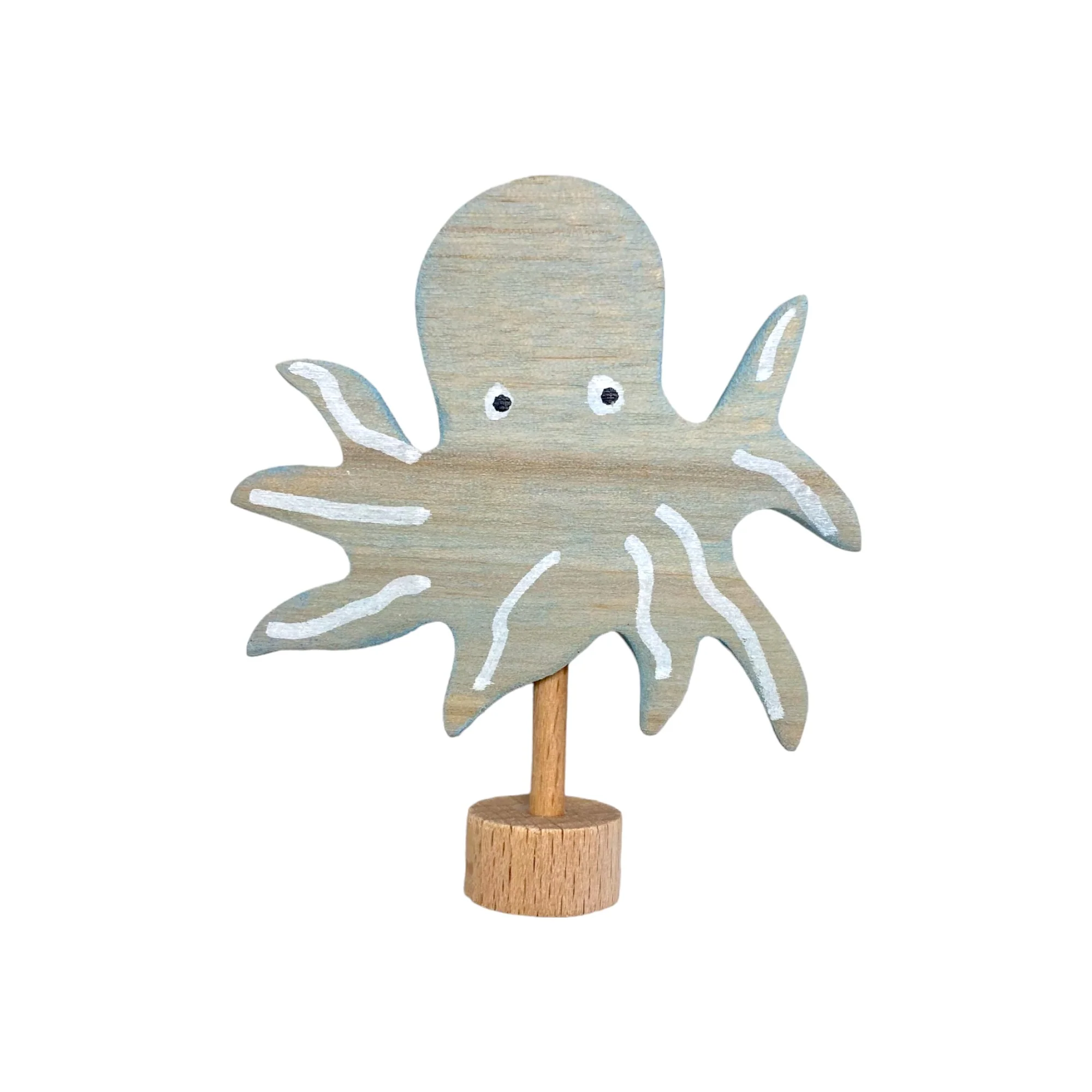 Handcrafted Open Ended Wooden Birthday Ring Ornament - Octopus - Image 2