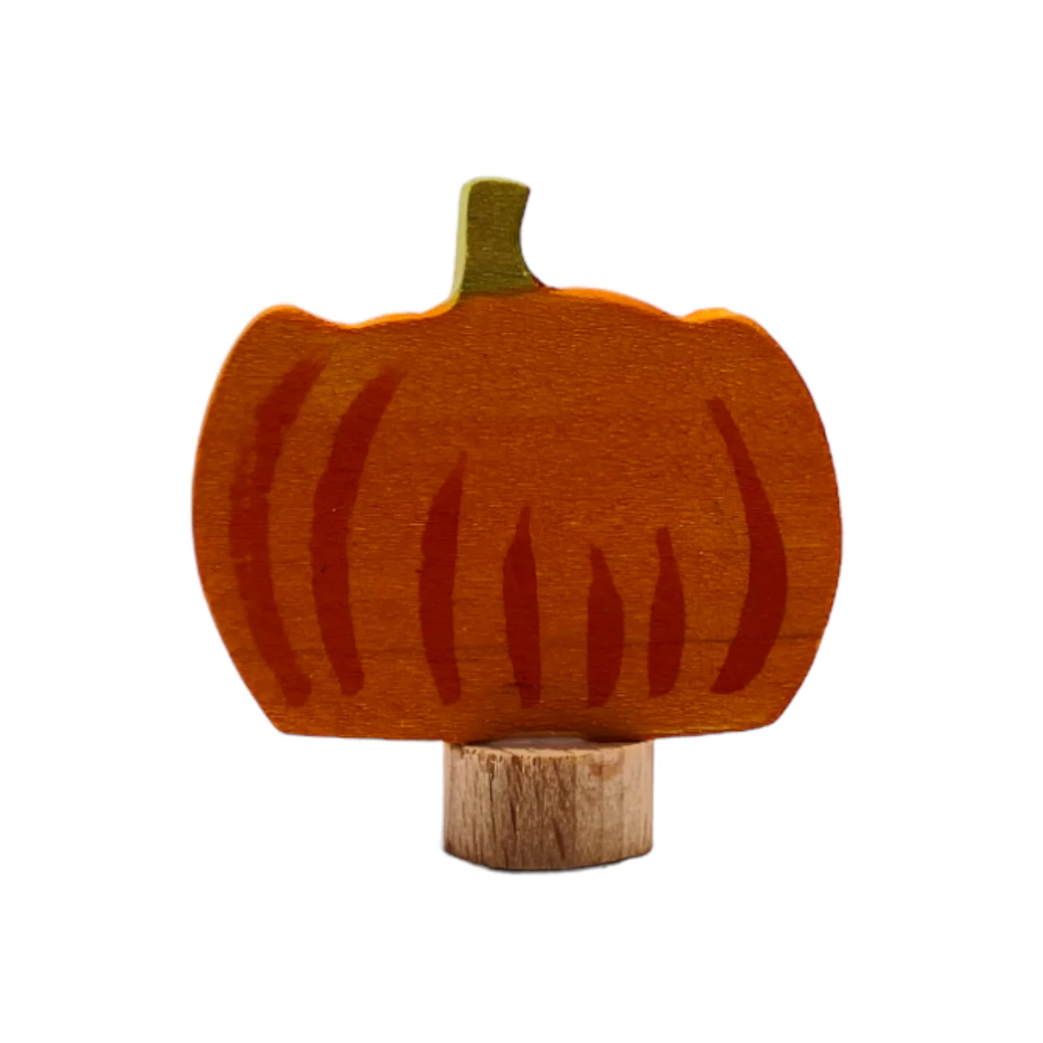 Handcrafted Open Ended Wooden Birthday Ring Ornament - Pumpkin - Image 2
