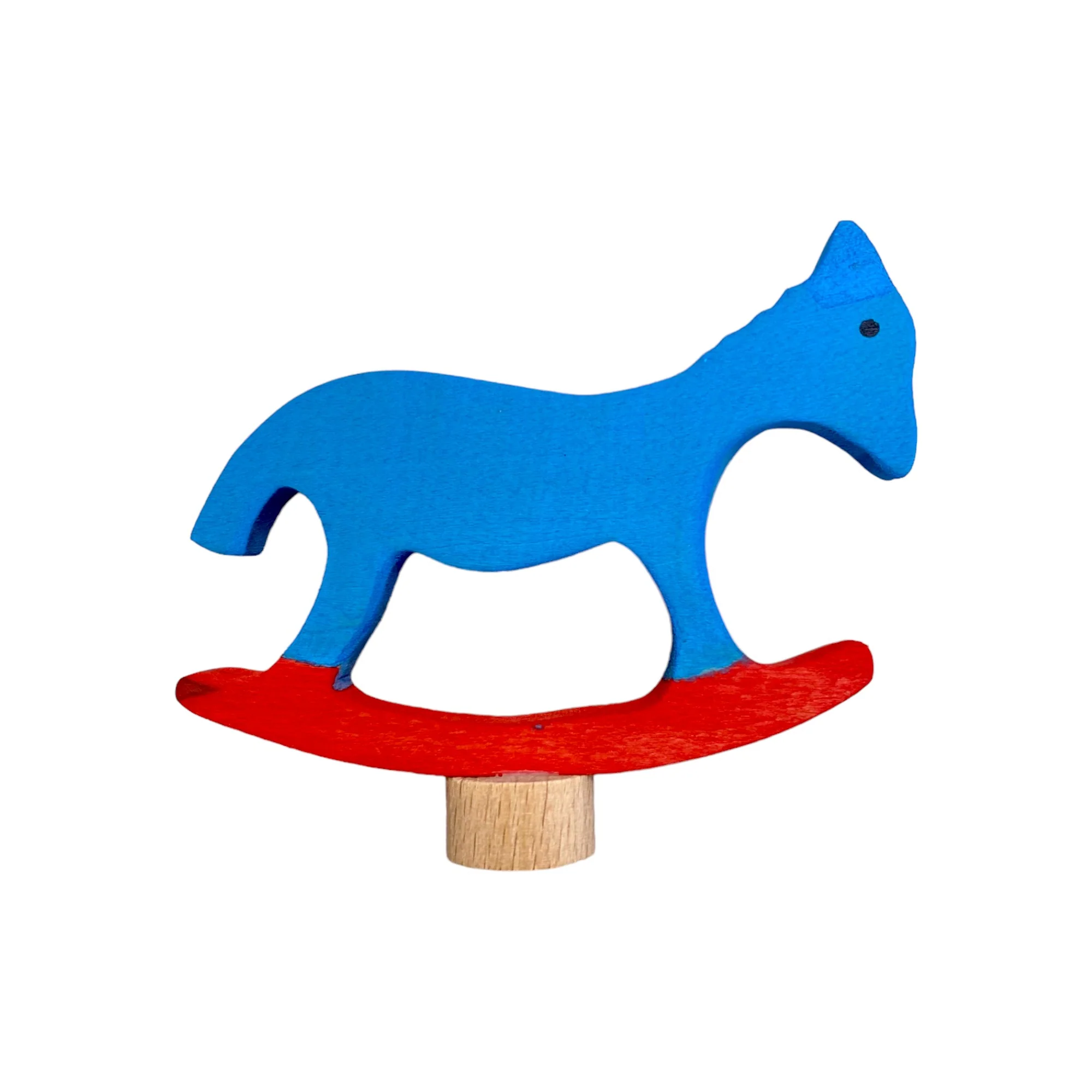Handcrafted Open Ended Wooden Birthday Ring Ornament - Rocking Horse - Image 2