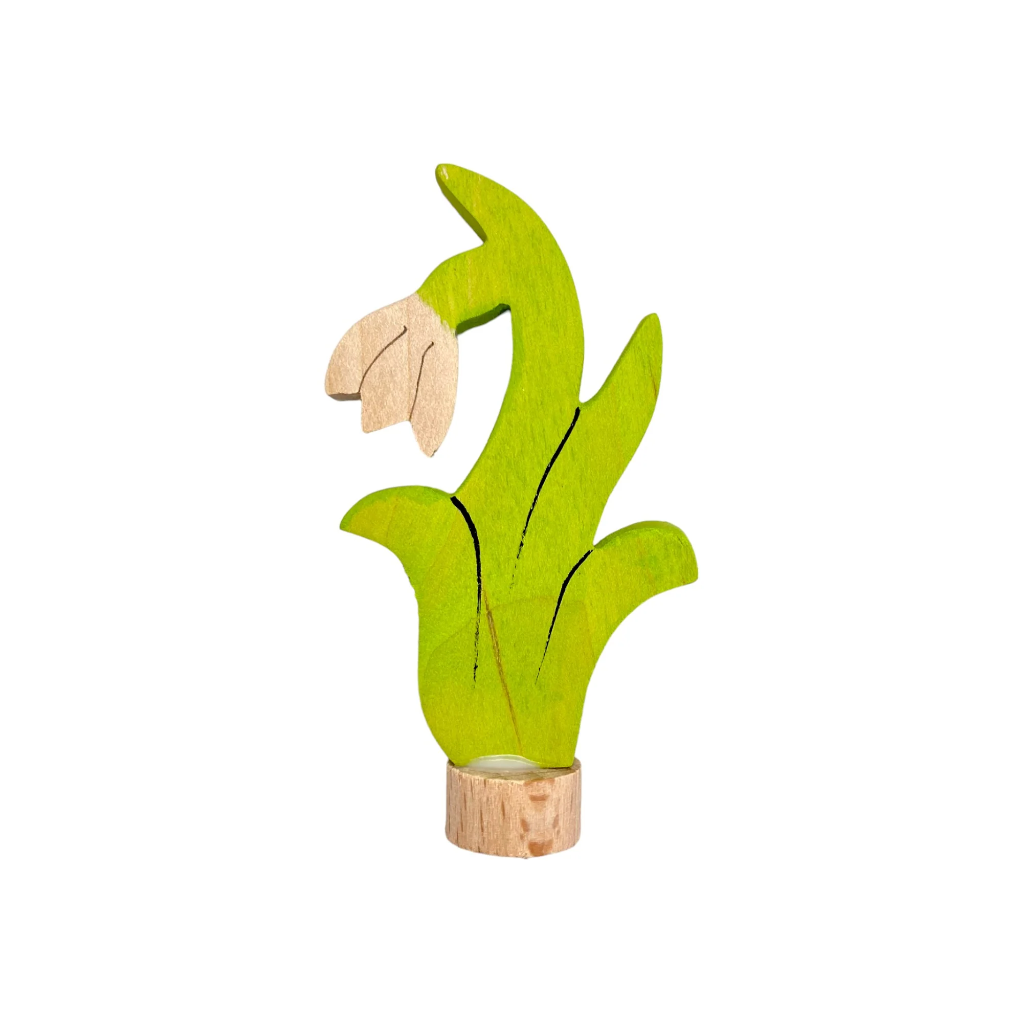 Handcrafted Open Ended Wooden Birthday Ring Ornament - Snowdrop Flower - Image 2