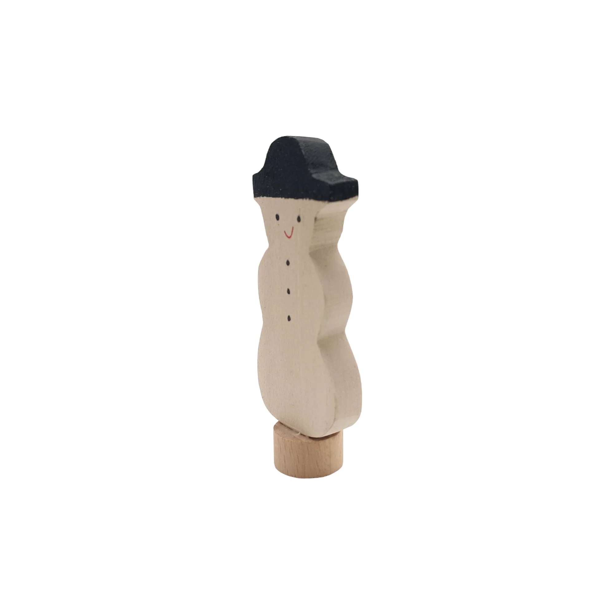 Handcrafted Open Ended Wooden Birthday Ring Ornament - Snowman - Image 2