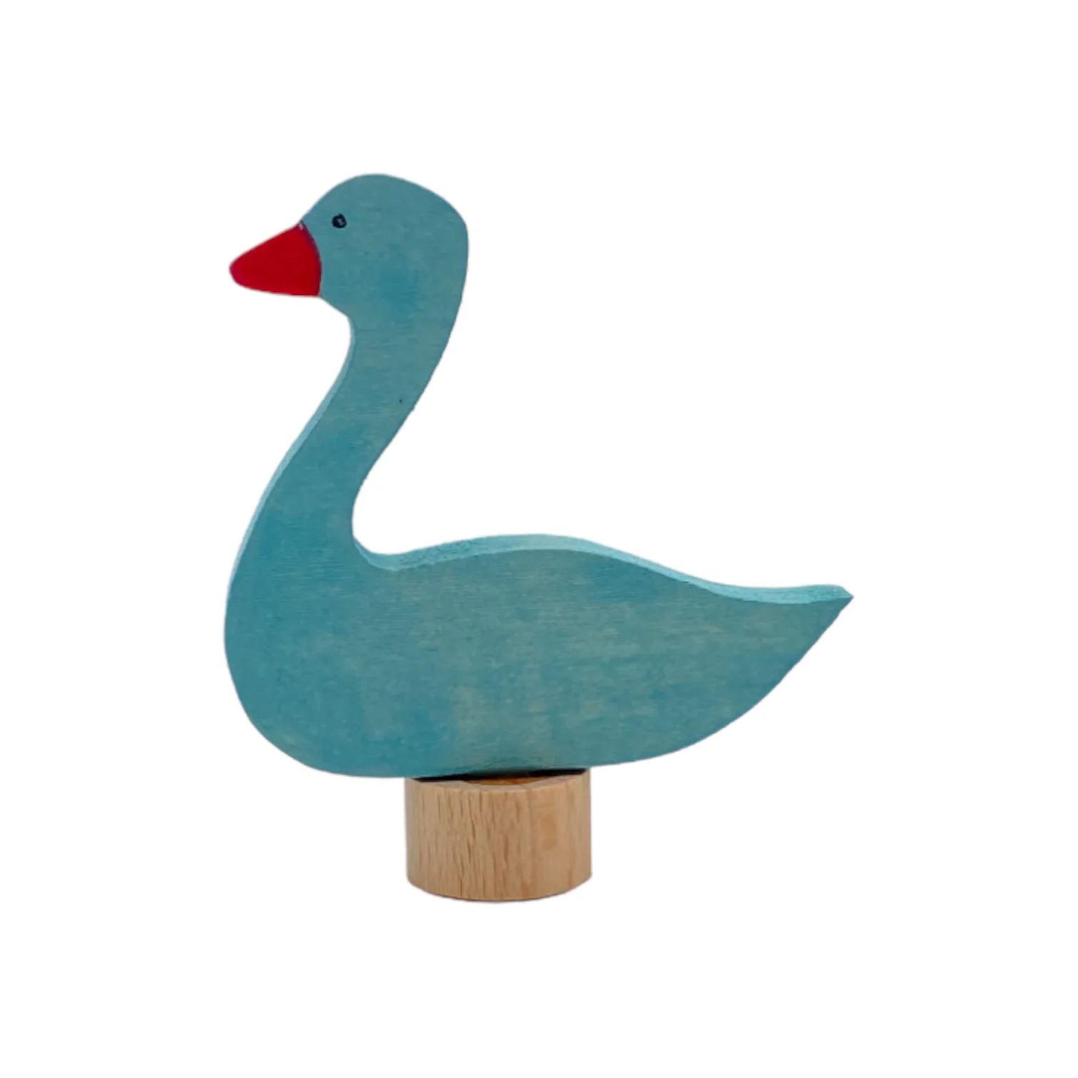 Handcrafted Open Ended Wooden Birthday Ring Ornament - Swan