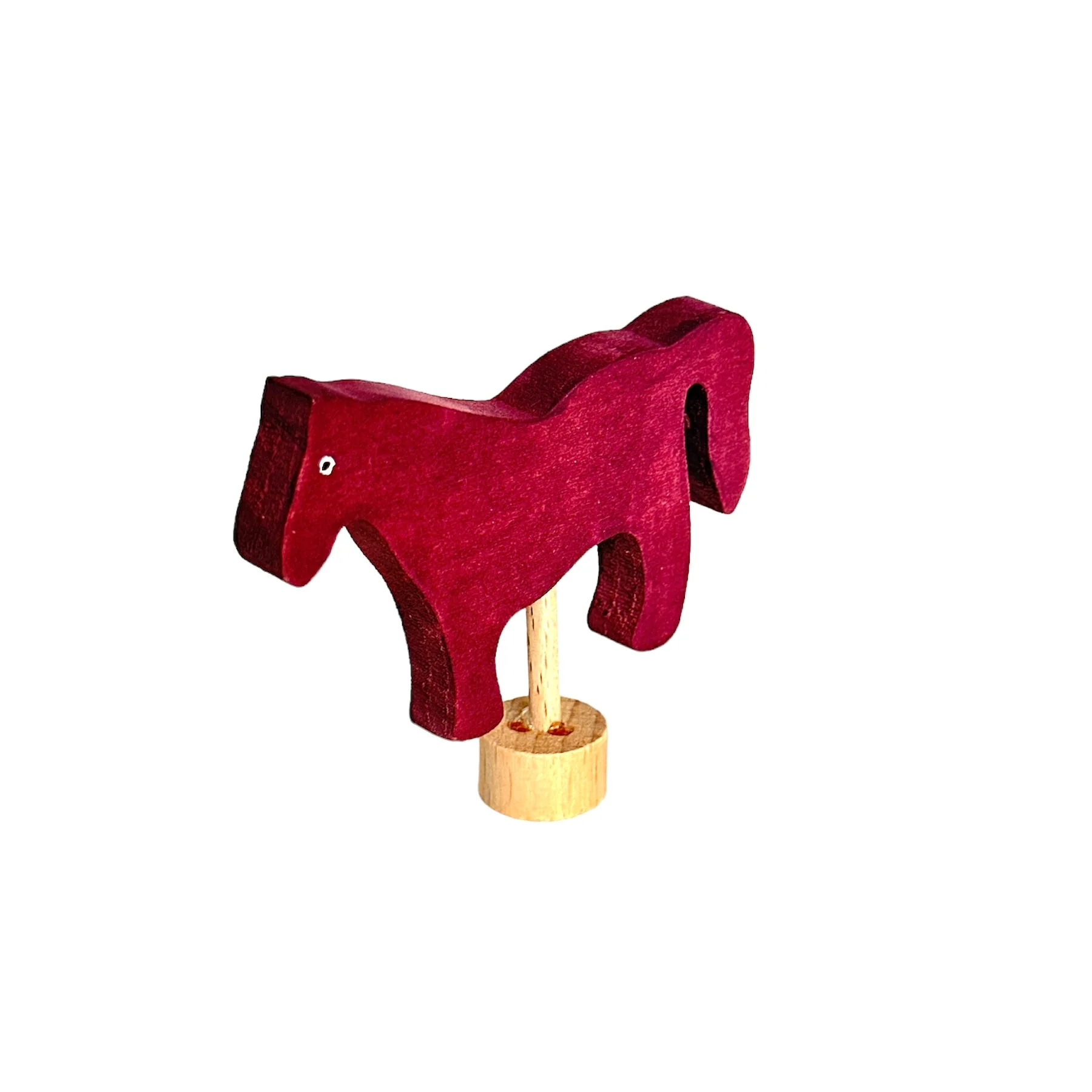 Handcrafted Open Ended Wooden Birthday Ring Ornament - Violet Horse - Image 2