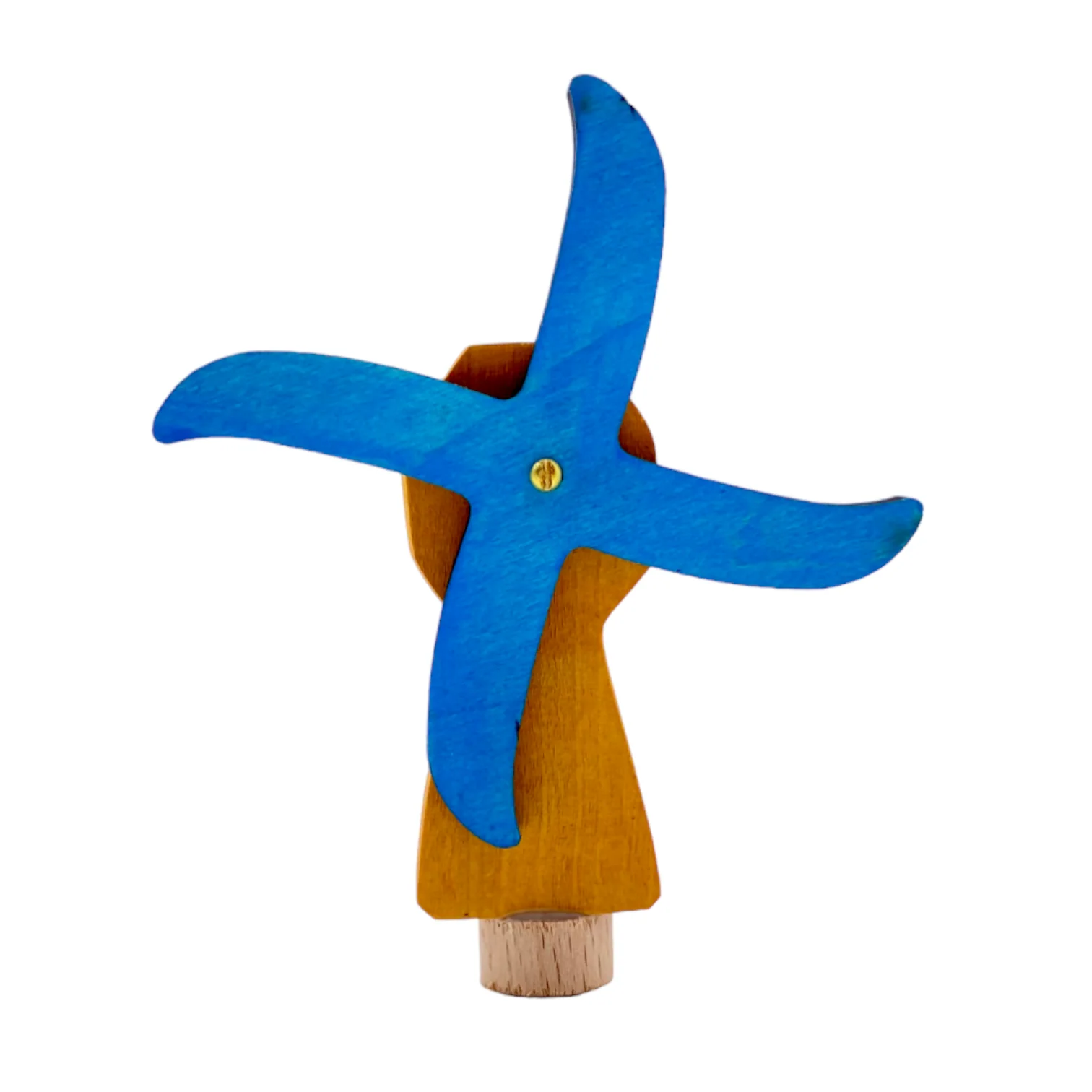Handcrafted Open Ended Wooden Birthday Ring Ornament - Windmill