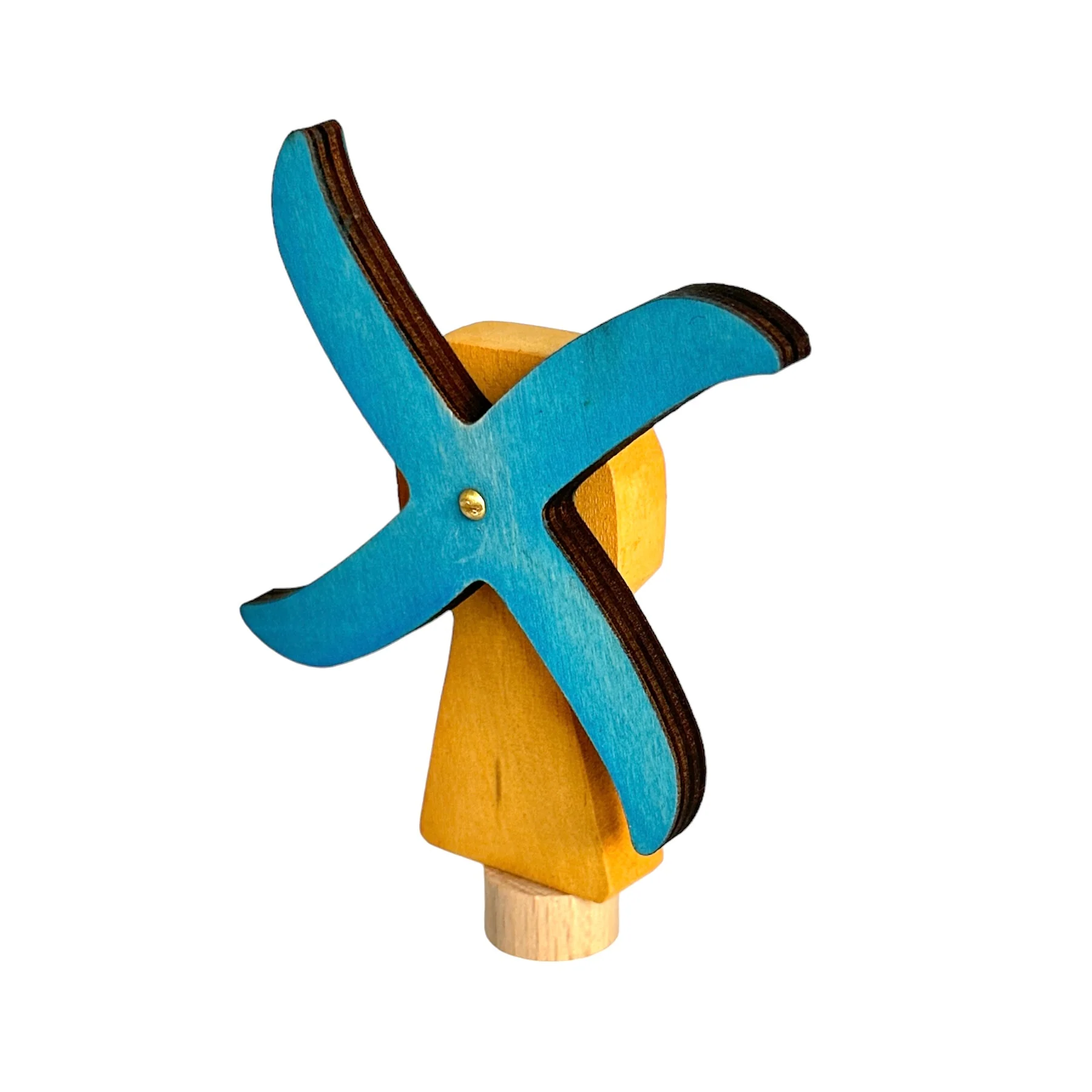 Handcrafted Open Ended Wooden Birthday Ring Ornament - Windmill - Image 2