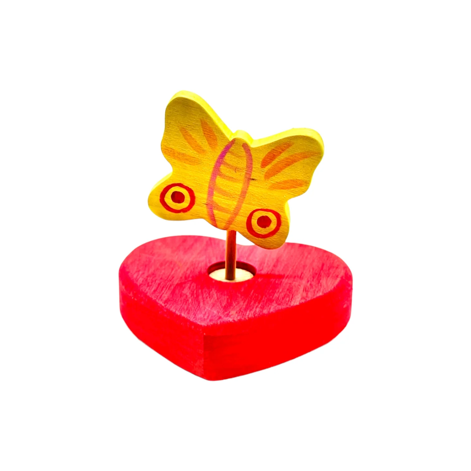 Handcrafted Open Ended Wooden Birthday Ring - Small Birthday Heart Candleholder - Image 6