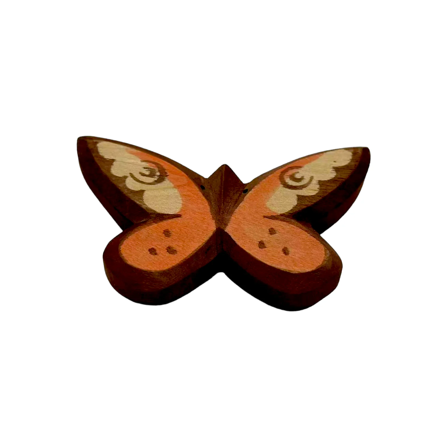 Handcrafted Open Ended Wooden Blue and Orange Butterflies Set (2 Pcs) - Image 3