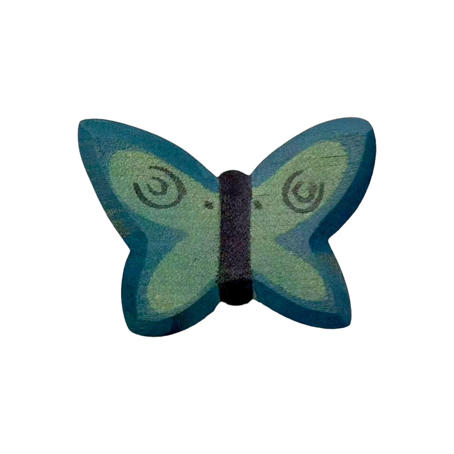 Handcrafted Open Ended Wooden Blue and Orange Butterflies Set (2 Pcs) - Image 5