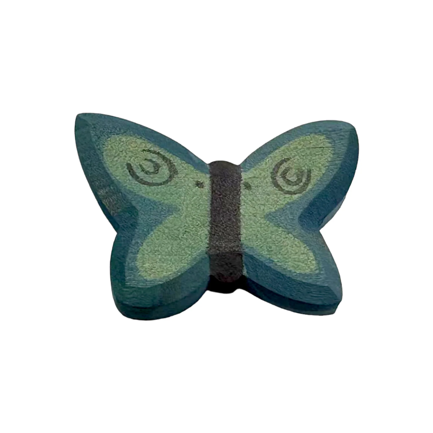 Handcrafted Open Ended Wooden Blue and Orange Butterflies Set (2 Pcs) - Image 6