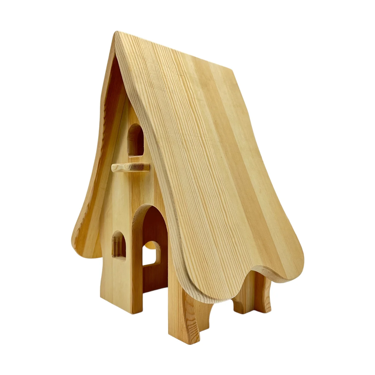 **Pre-order (Ships in 4 to 5 Weeks)**Handcrafted Open Ended Wooden Fairy Tale House - Image 3