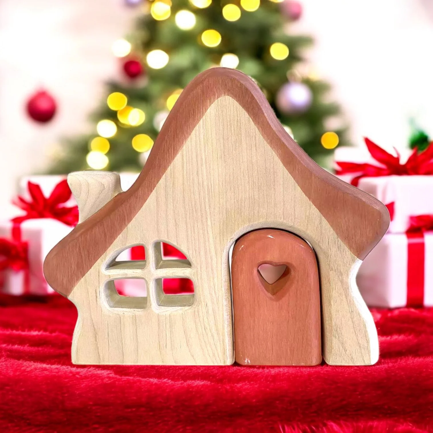 Handcrafted Open Ended Wooden Gingerbread House - Image 3