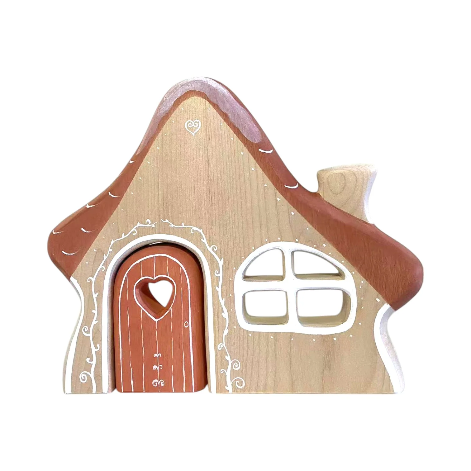 Handcrafted Open Ended Wooden Gingerbread House - Image 4
