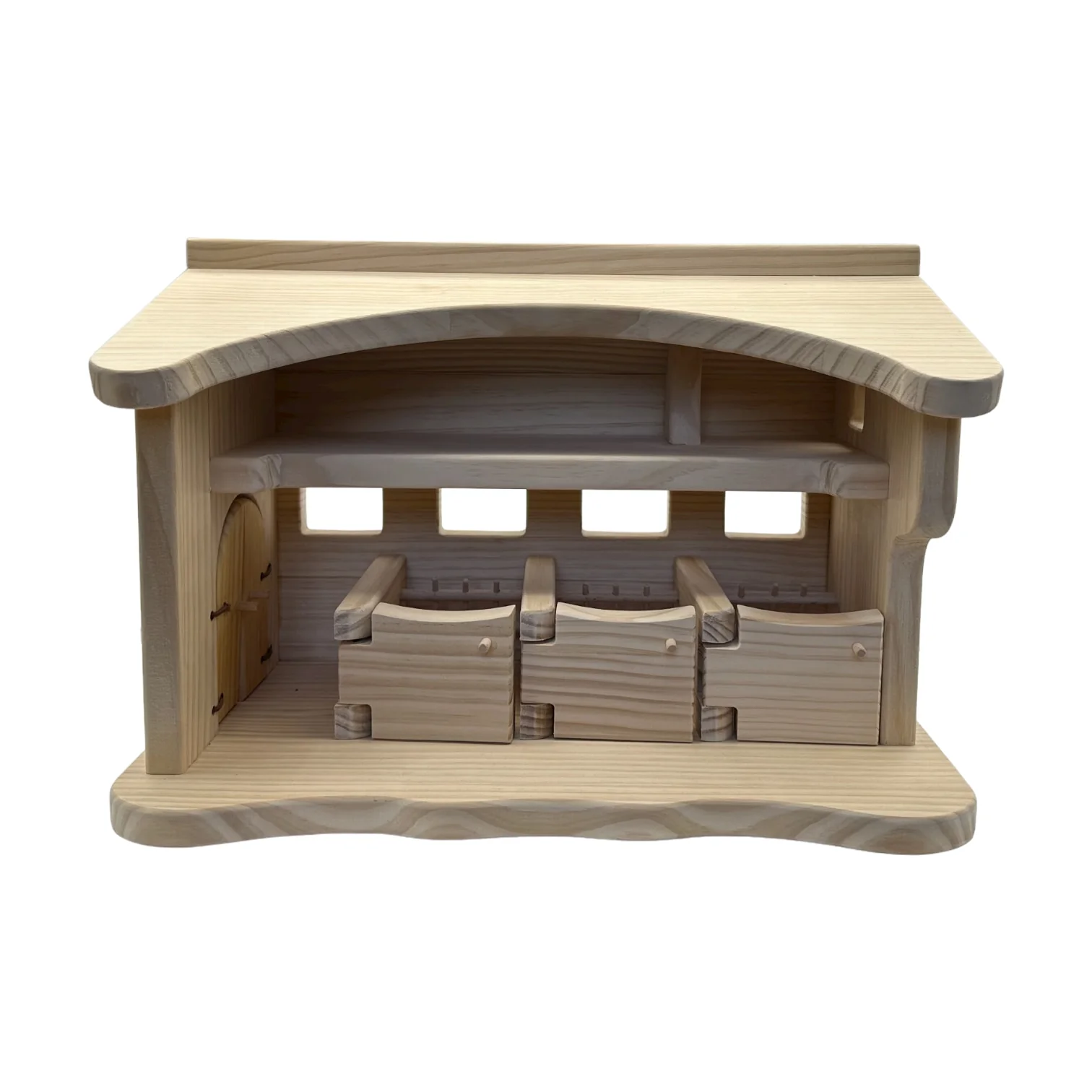 Handcrafted Open Ended Wooden Horse Stable - Image 4