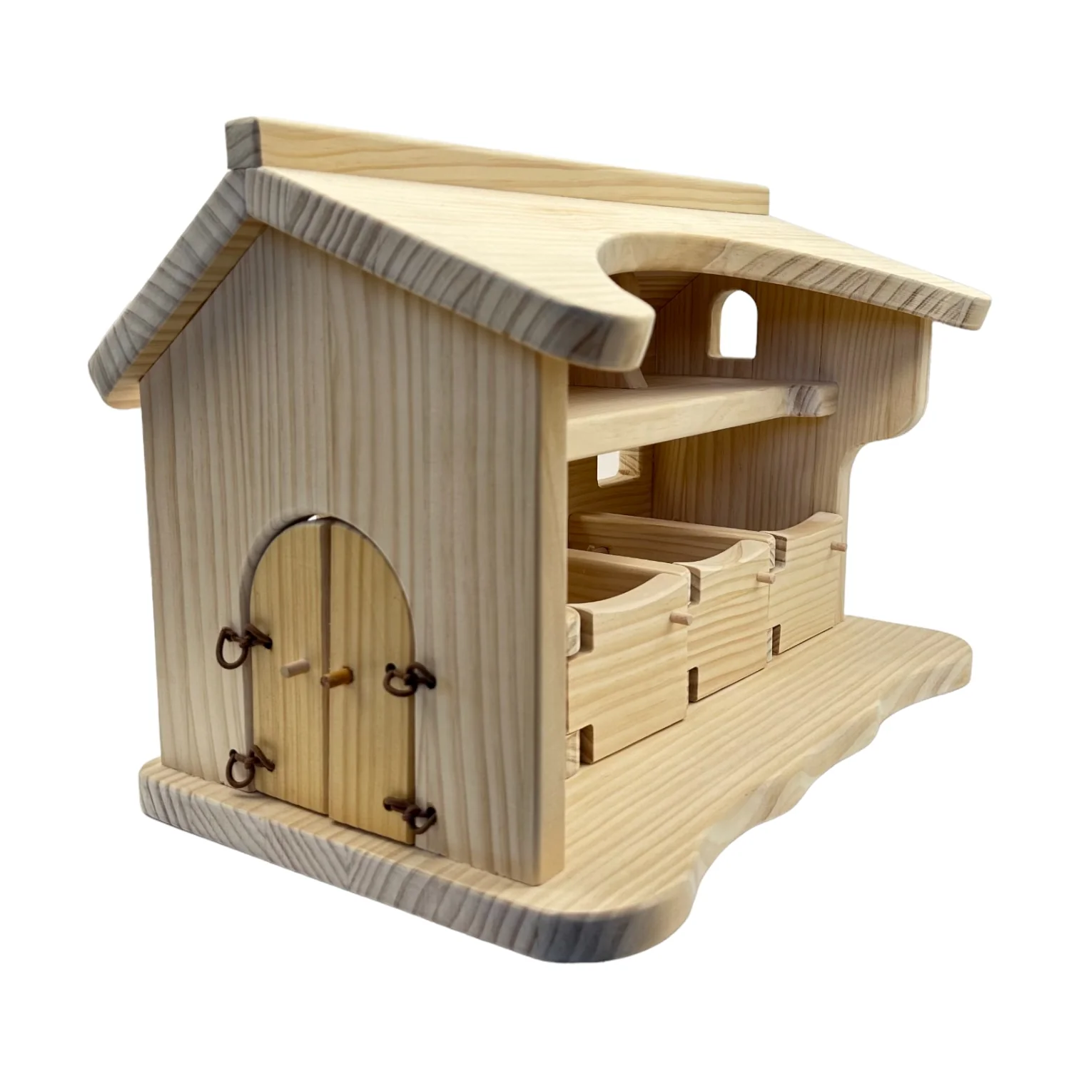 Handcrafted Open Ended Wooden Horse Stable - Image 6
