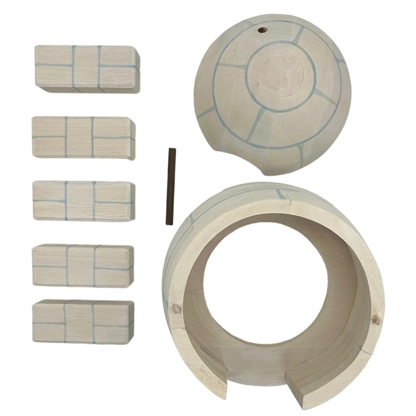 Handcrafted Open Ended Wooden Igloo with 5 Ice blocks Set - Image 4