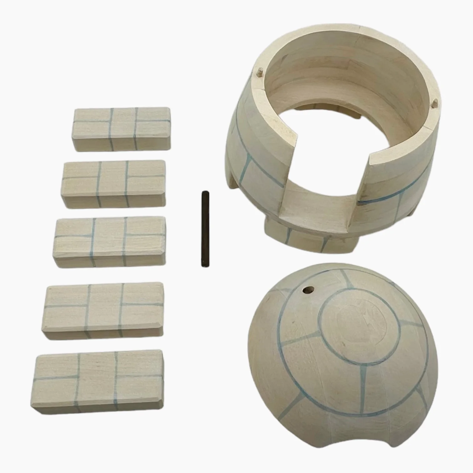 Handcrafted Open Ended Wooden Igloo with 5 Ice blocks Set - Image 6