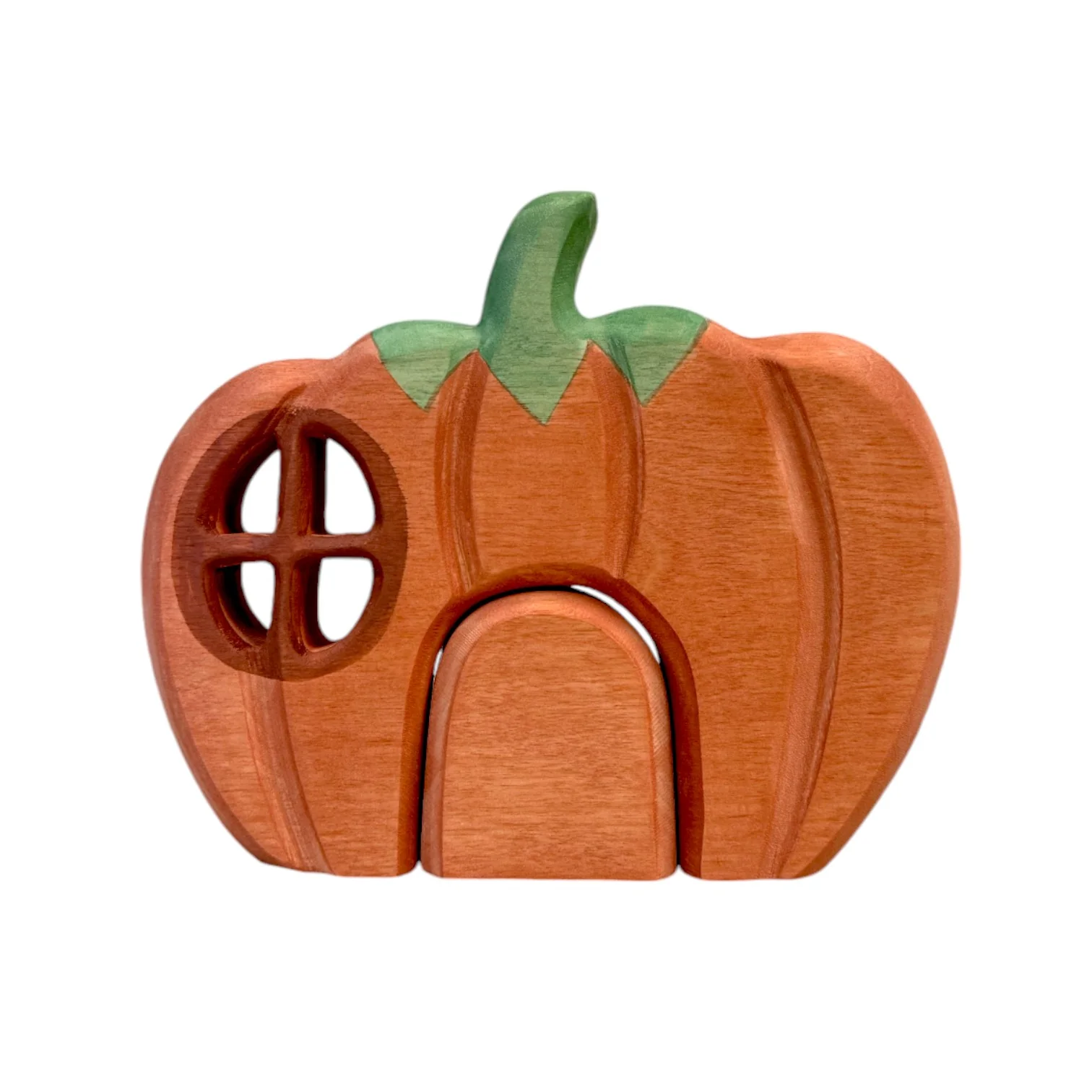 Handcrafted Open Ended Wooden Pumpkin House - Image 4