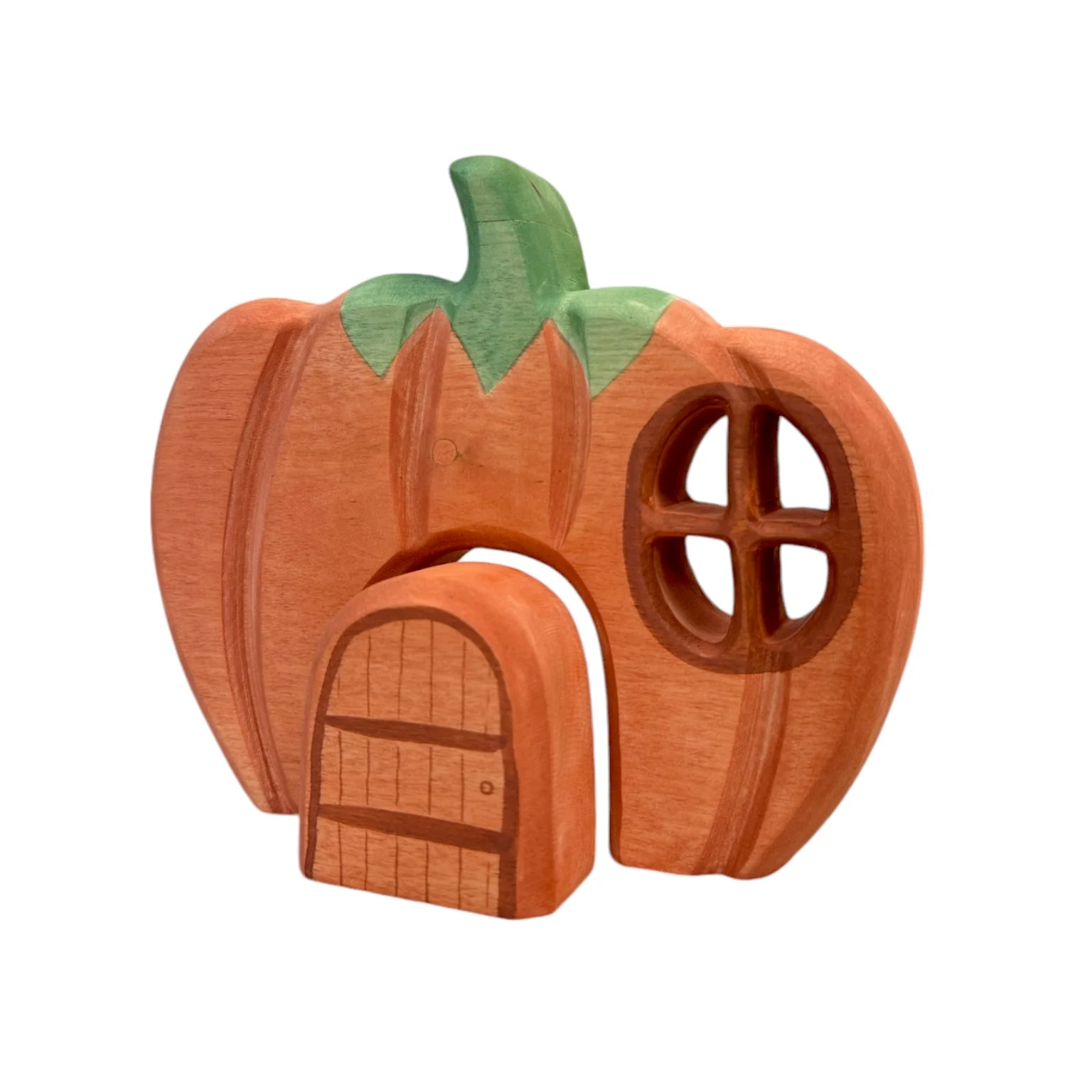 Handcrafted Open Ended Wooden Pumpkin House - Image 5
