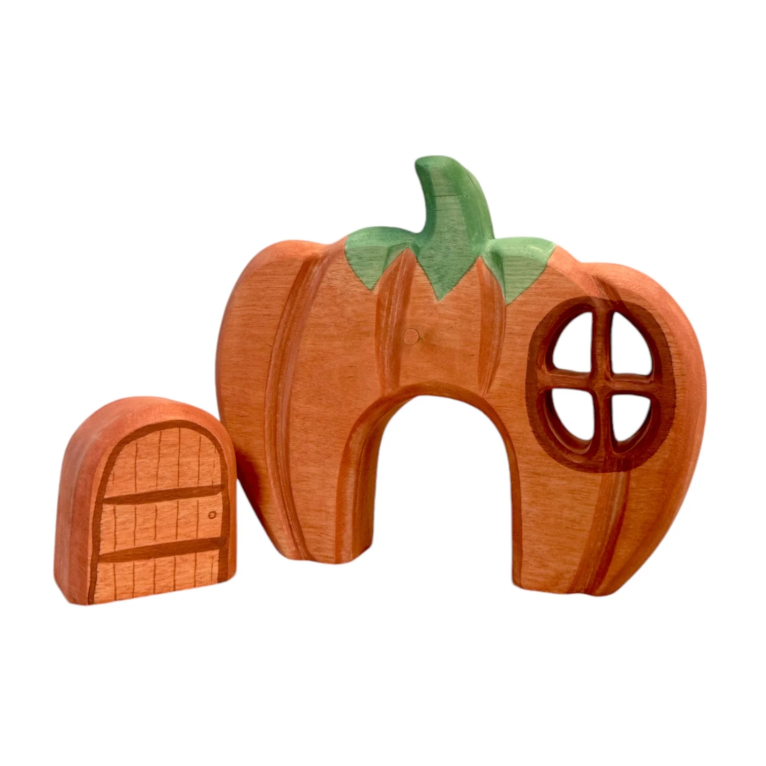 Handcrafted Open Ended Wooden Pumpkin House - Image 6