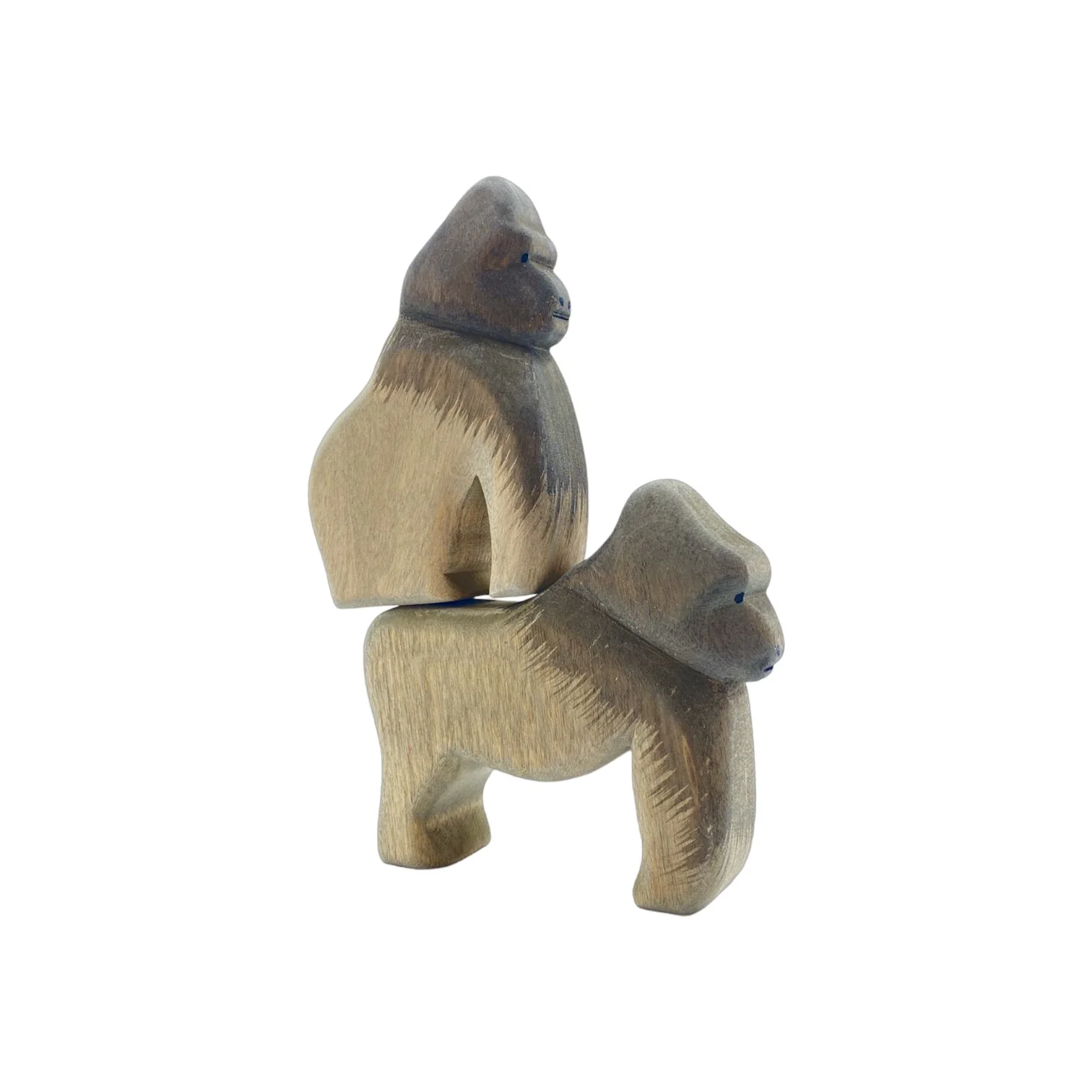 Handcrafted Open Ended Wooden Toy Animal - 2 Pieces Gorillas Set - Image 4