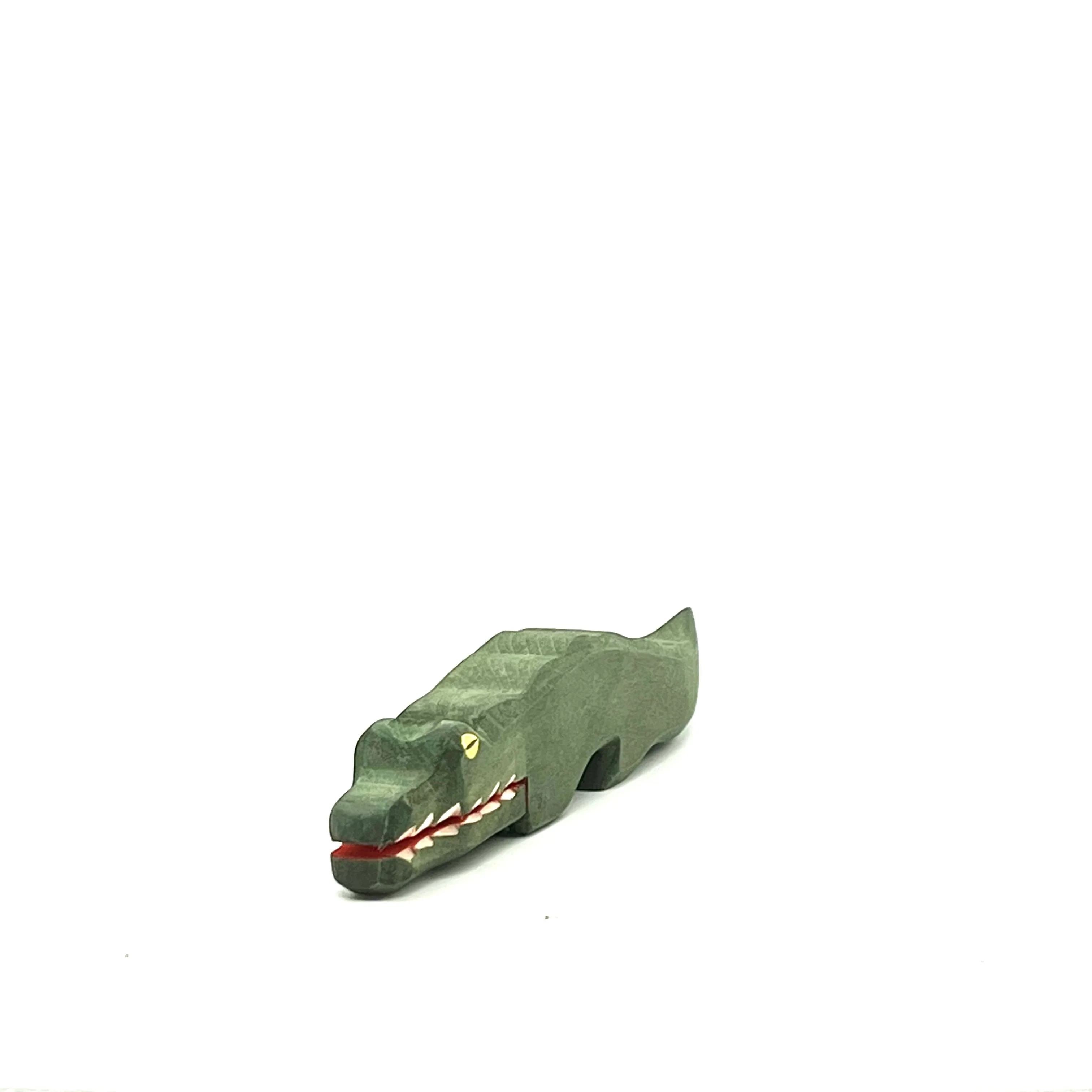 Handcrafted Open Ended Wooden Toy Animal - Crocodile - Image 3