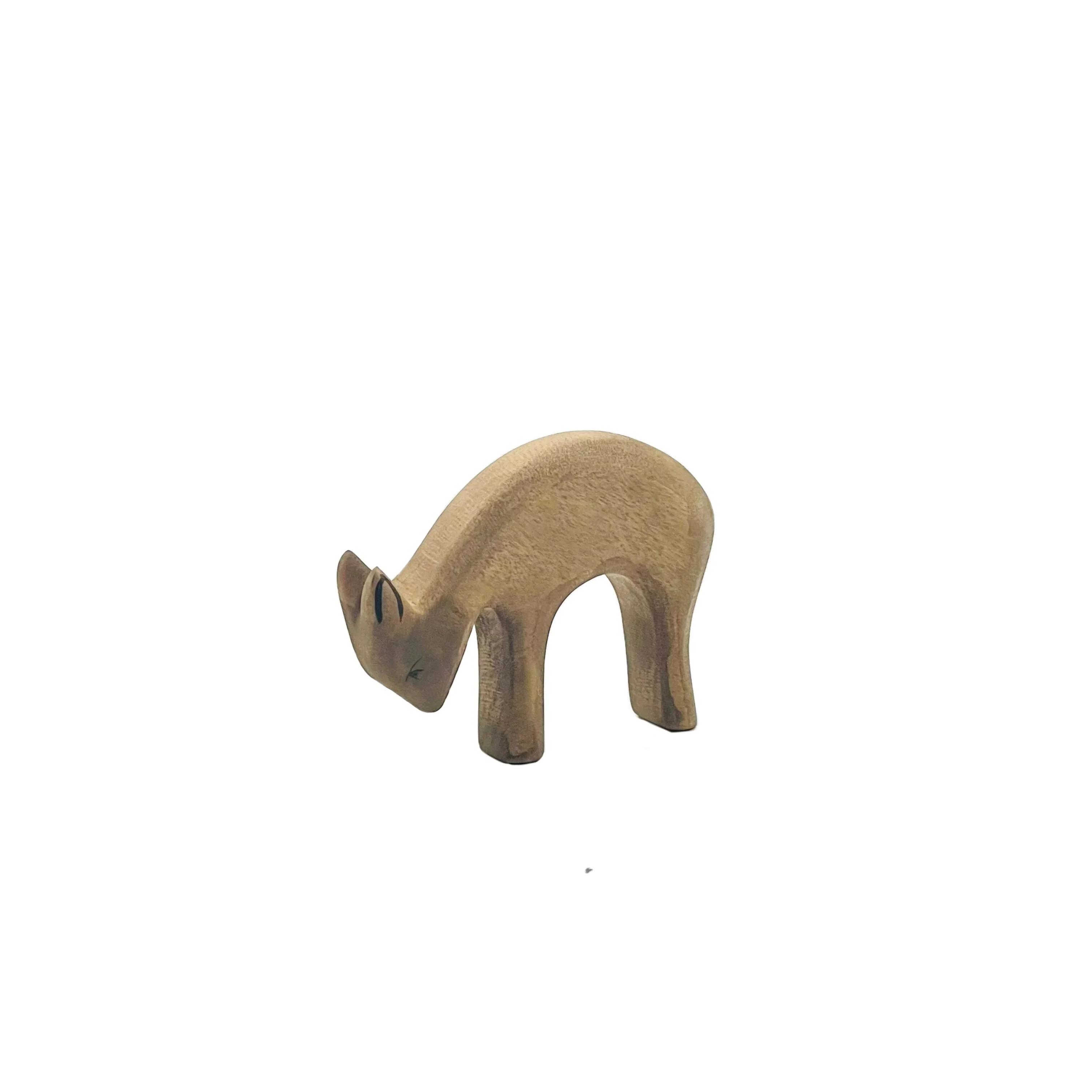 Handcrafted Open Ended Wooden Toy Animal - Deer eating - Image 4