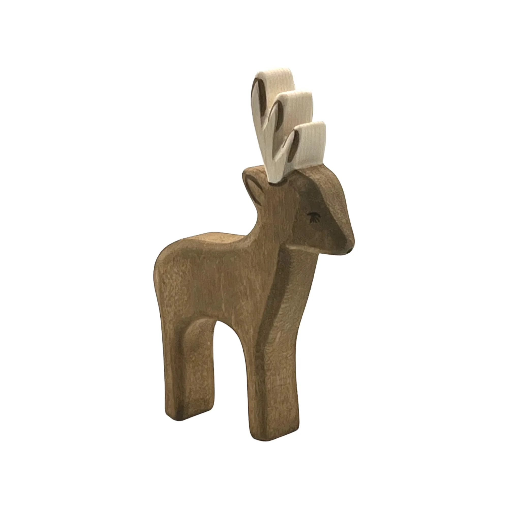 Handcrafted Open Ended Wooden Toy Animal - Deer male - Image 2