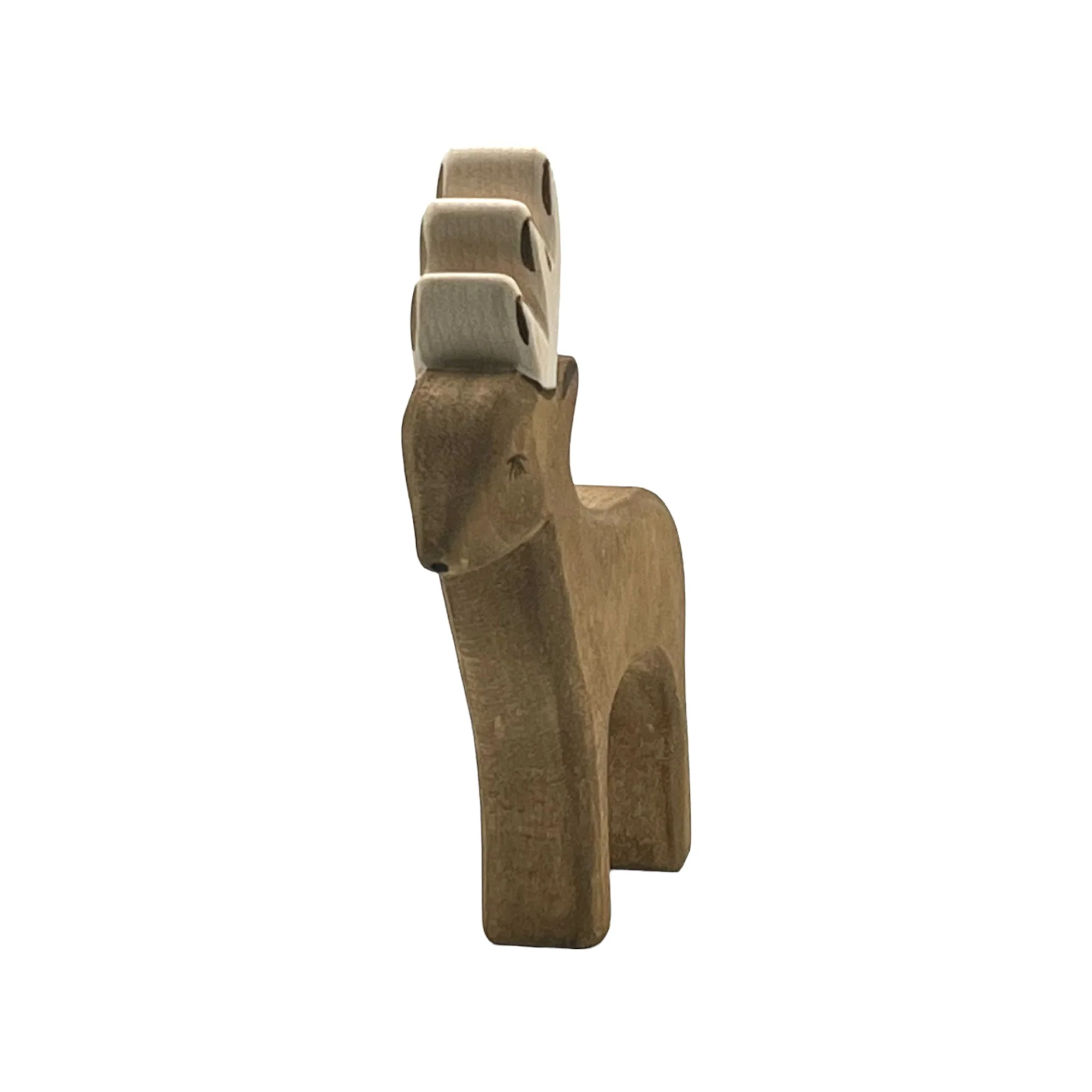 Handcrafted Open Ended Wooden Toy Animal - Deer male - Image 3