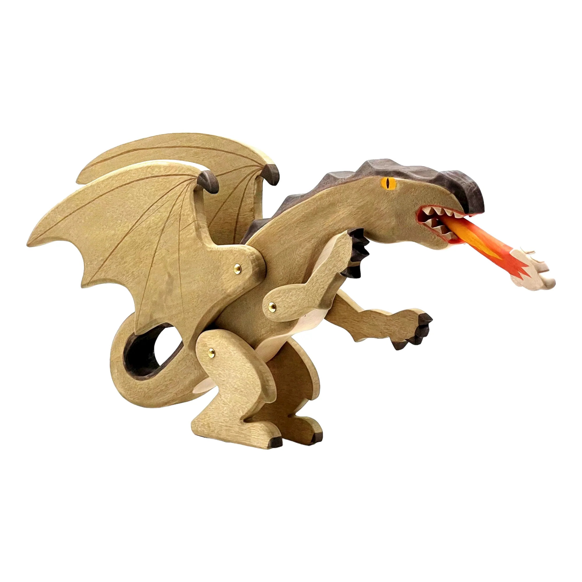 Handcrafted Open Ended Wooden Toy Animal Dragon - Vhagar